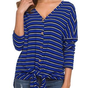 Womens Waffle Knit Tunic Blouse top loose fit
